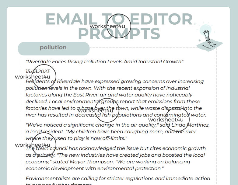 Email to the Editor Prompts
