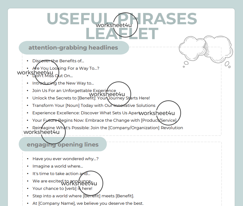 Useful Phrases Leaflet