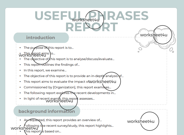 Useful Phrases Report