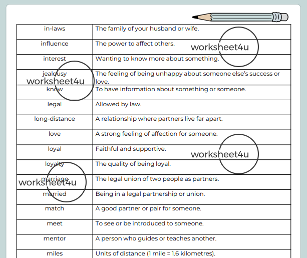 Vocabulary Definitions Bundle