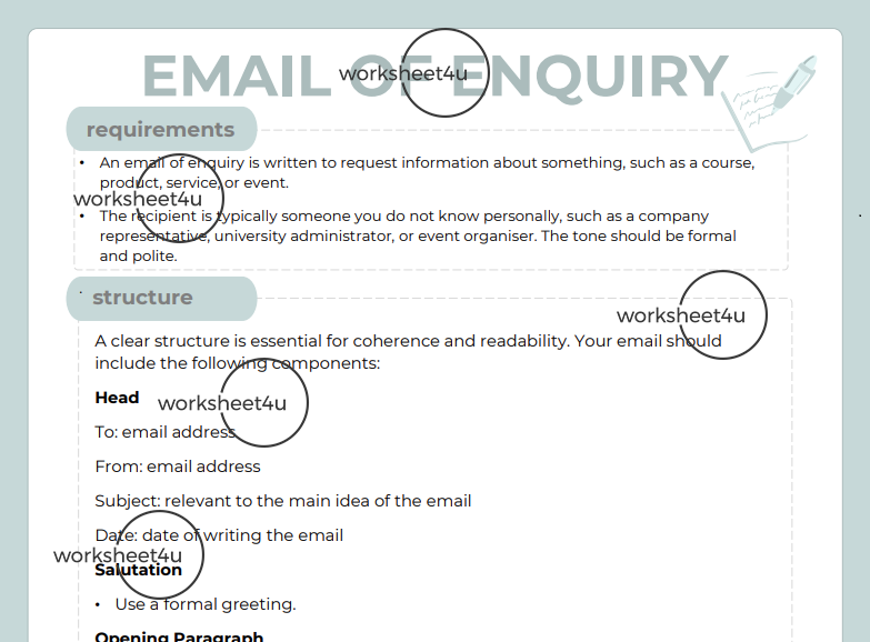 Email of Enquiry