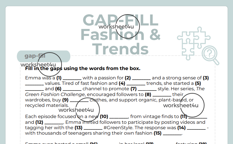 Gap-Fill Fashion and Trends