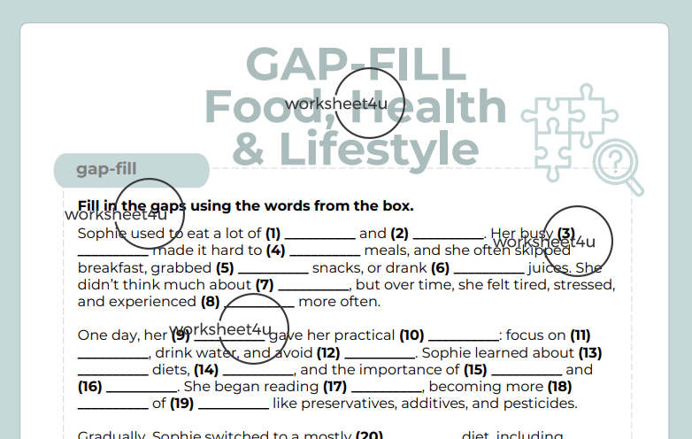 Gap-Fill Food, Health & Lifestyle