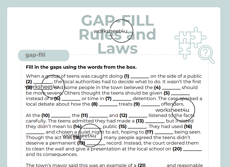 Gap-Fill Rules and Laws