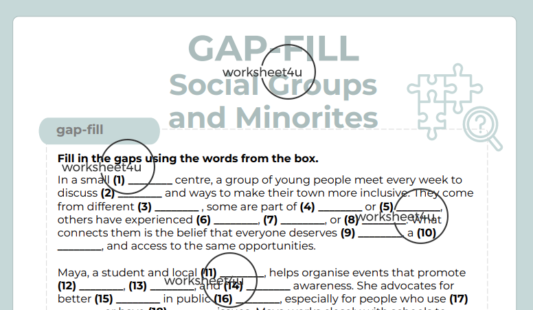Gap-Fill Social Groups and Minorities