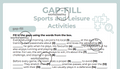 Gap-Fill Sports and Leisure Activities