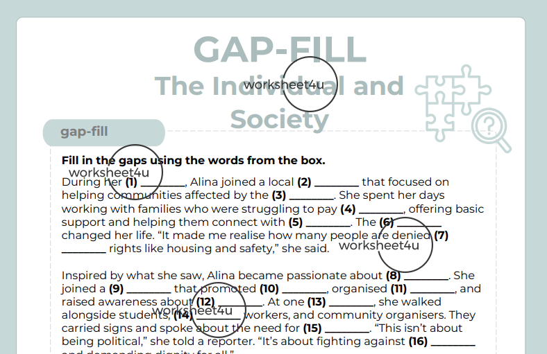 Gap-Fill The Individual and Society