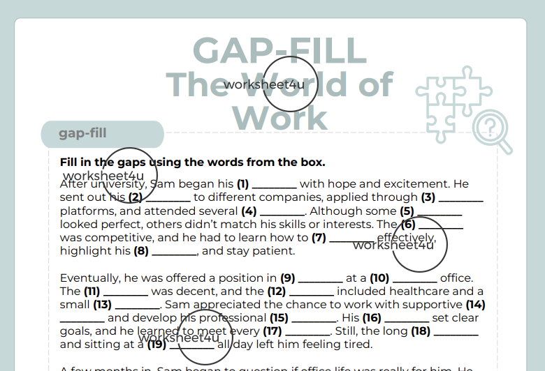 Gap-Fill The World of Work