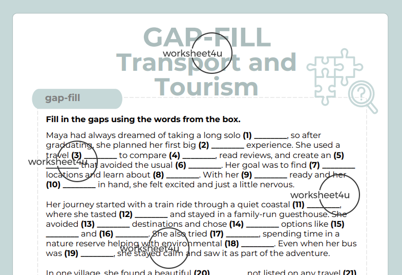 Gap-Fill Transport and Tourism