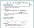 Leaflet Writing Prompts