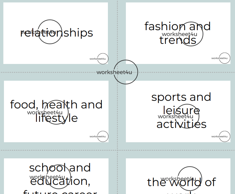 Conversation Questions β Topic Labels β worksheet4u