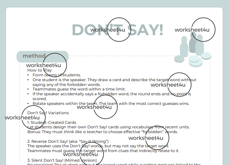 Don't Say! Game Instructions