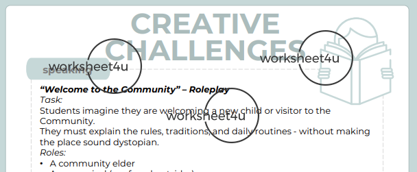 Creative Tasks based on The Giver