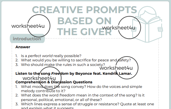 Creative Tasks based on The Giver
