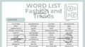 Word List - Fashion and Trends