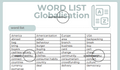 Word List - Globalisation