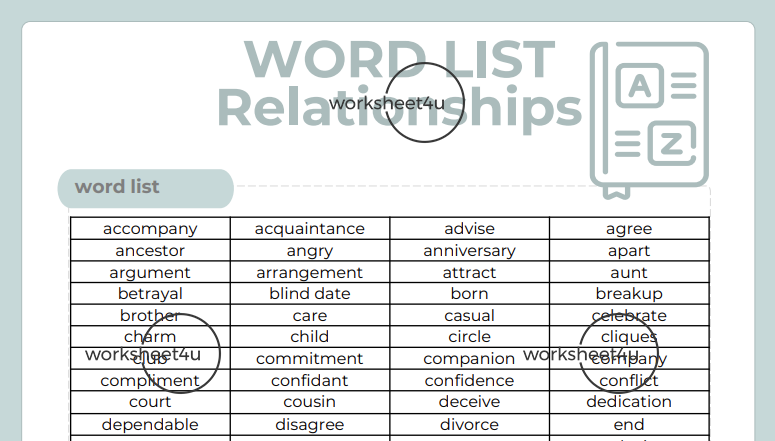 Word List - Relationships