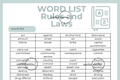 Word List - Rules and Laws