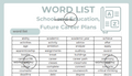 Word List - School and Education, Future Career Plans