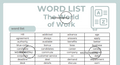 Word List - The World of Work