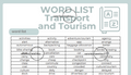 Word List - Transport and Tourism