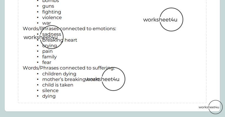 Creative Tasks  based on Zombie by The Cranberries