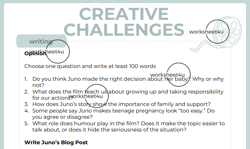 Creative Prompts Based on the Film Juno