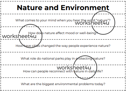 Conversation Questions – Nature and Environment