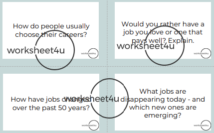 Conversation Questions – The World of Work – worksheet4u